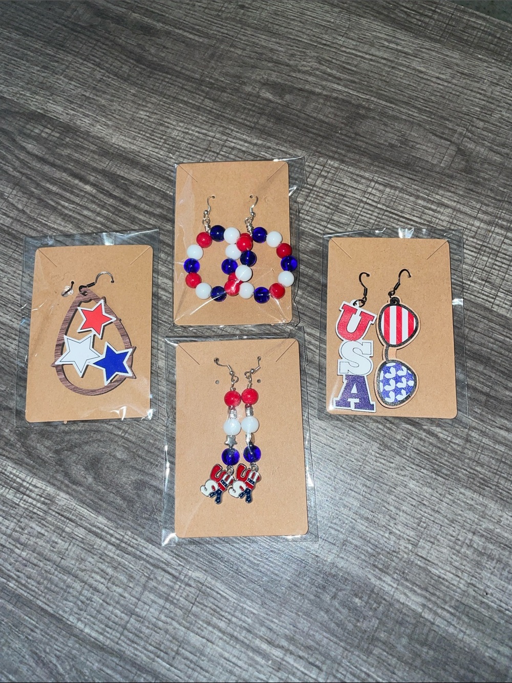 Red, White & Blue Patriotic Earrings Set - 4th of July America 250 Birthday